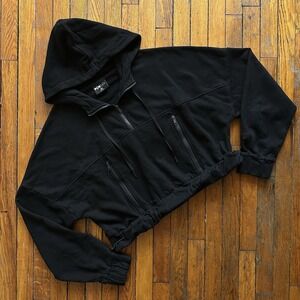 POPFLEX Black Cropped Hoodie